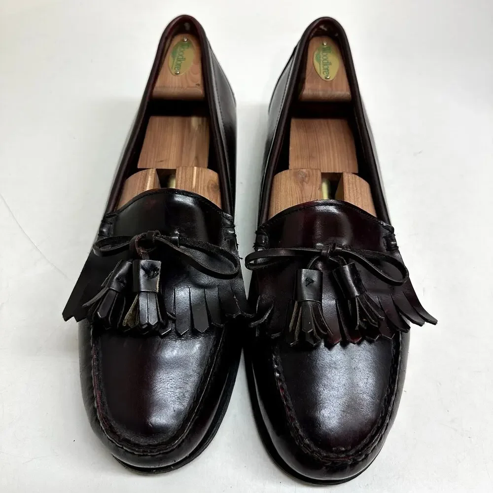 VGUC Vintage Timberland Burgundy Tassel Loafer Kiltie Made in Hampton, NH USA 12